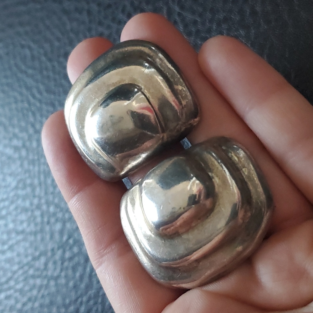 VTG Taxco sterling clip on earrings - Picture 4 of 9